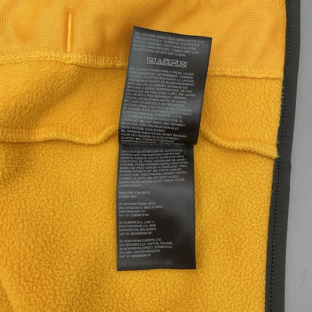 The North Face Teen Glacier Full Zip Hooded Jacket Fleece Yellow Kids‎ XXL 18-20